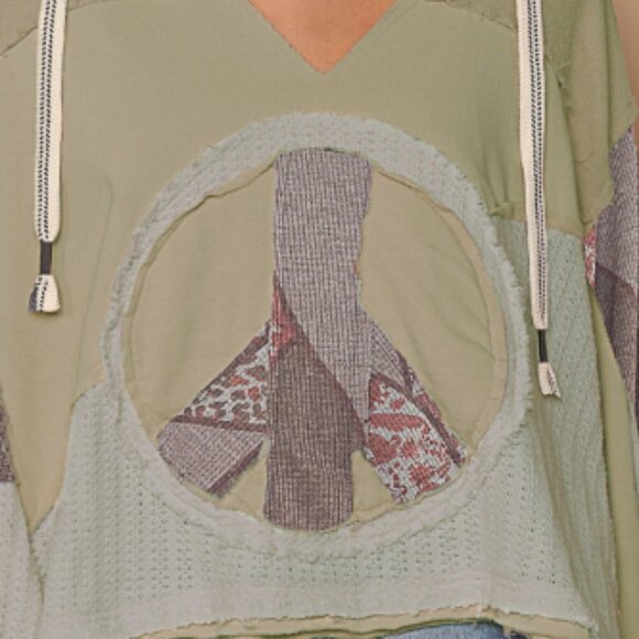 #116 POL DESIGNED V-NECK LONG SLEEVE HOODIE OVERSIZED KNIT TOP - Picture 2 of 4